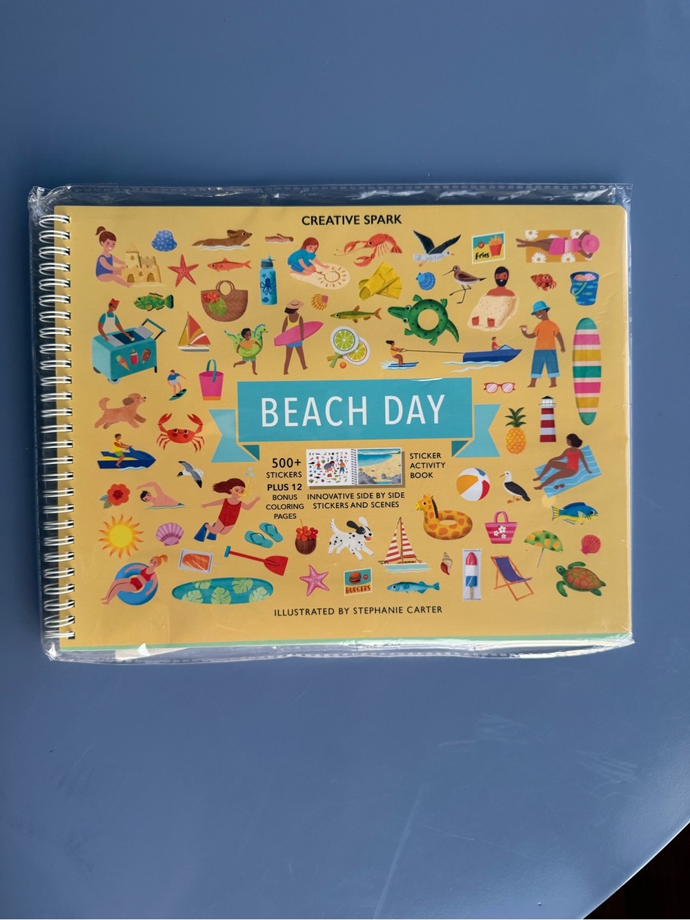 Creative Spark "Beach Day" Sticker Activity Book - Yellow Cover